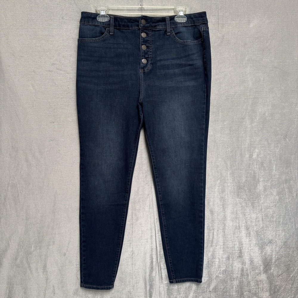 LC Lauren Conrad Jeans Womens 12 Dark Blue Super‎ High Rise Super Skinny